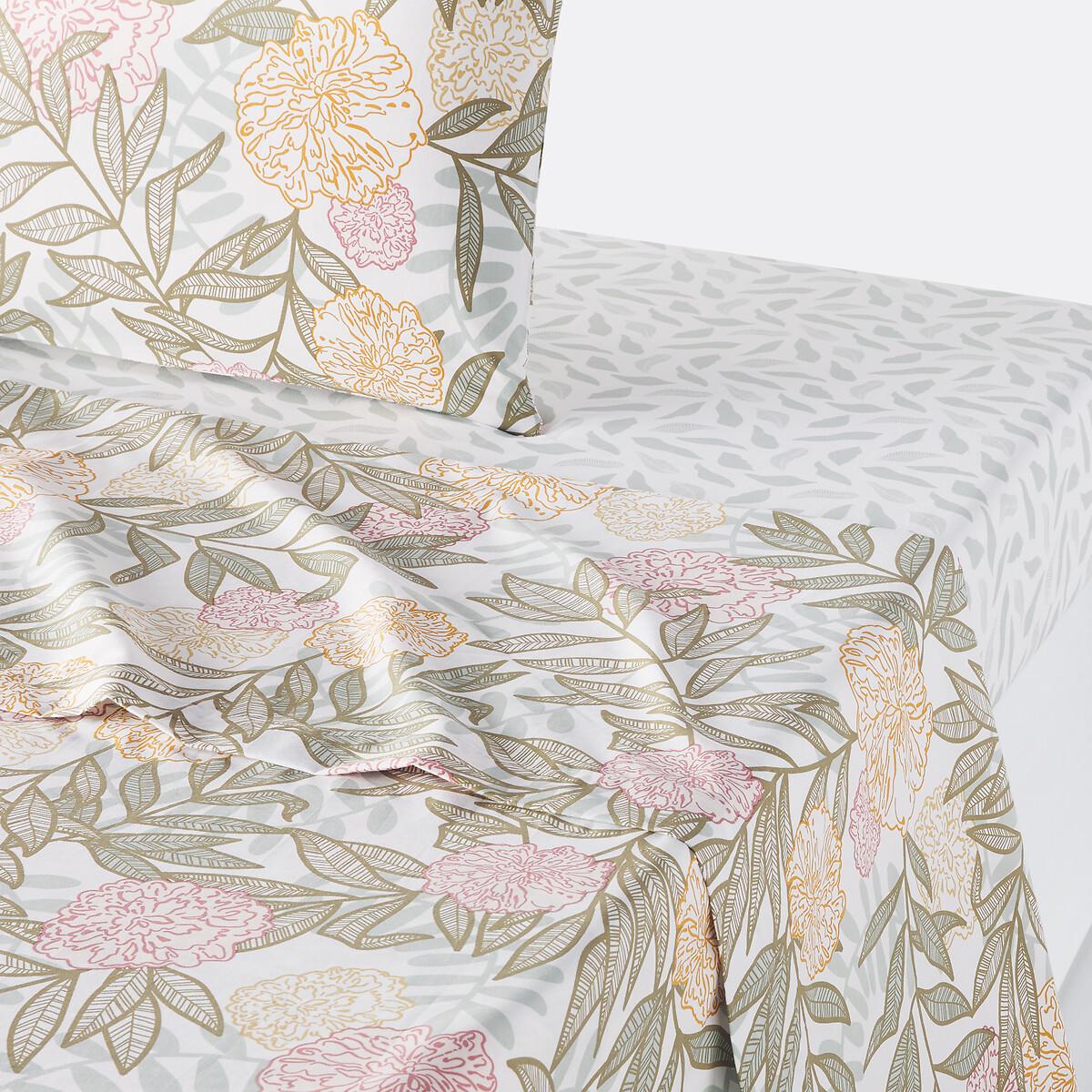 Dolce Floral 100% Cotton Percale 200 Thread Count Flat Sheet – image 1