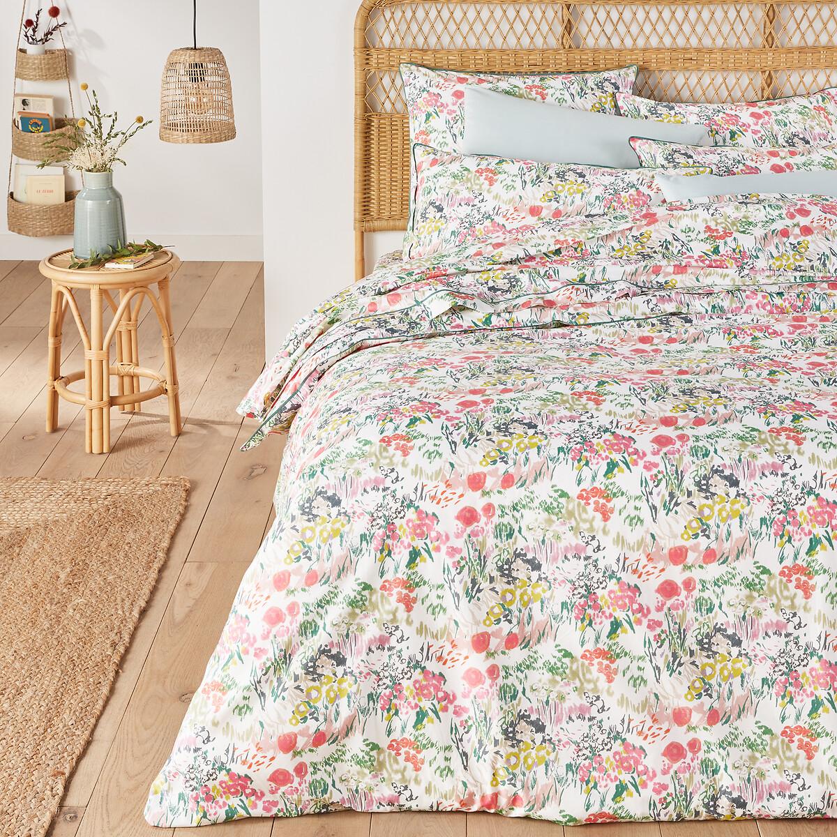 Coloured Field Floral 100% Cotton Percale 200 Thread Count Flat Sheet – image 2