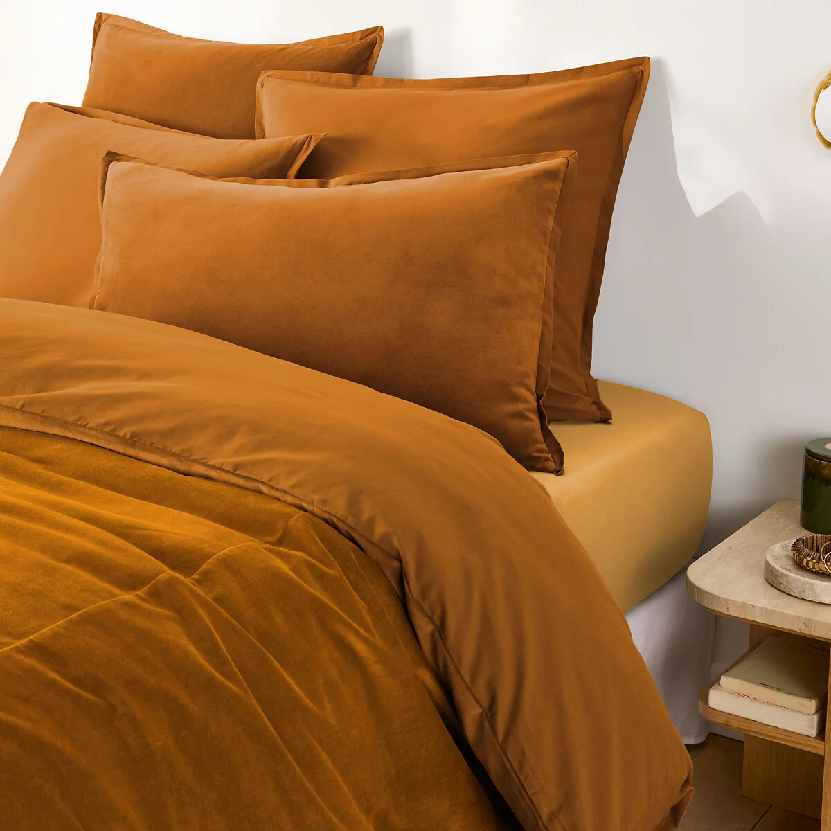 Noria Plain Washed Cotton Fitted Sheet with 30cm Flap – image 2