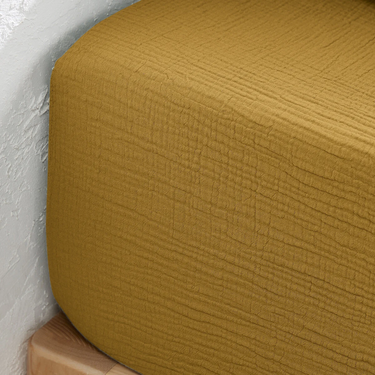 Kumla Plain Cotton Muslin Fitted Sheet with 30cm Flap – image 2