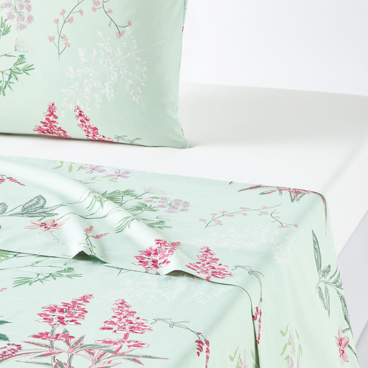 Isoline Floral 100% Cotton Percale 200 Thread Count Flat Sheet