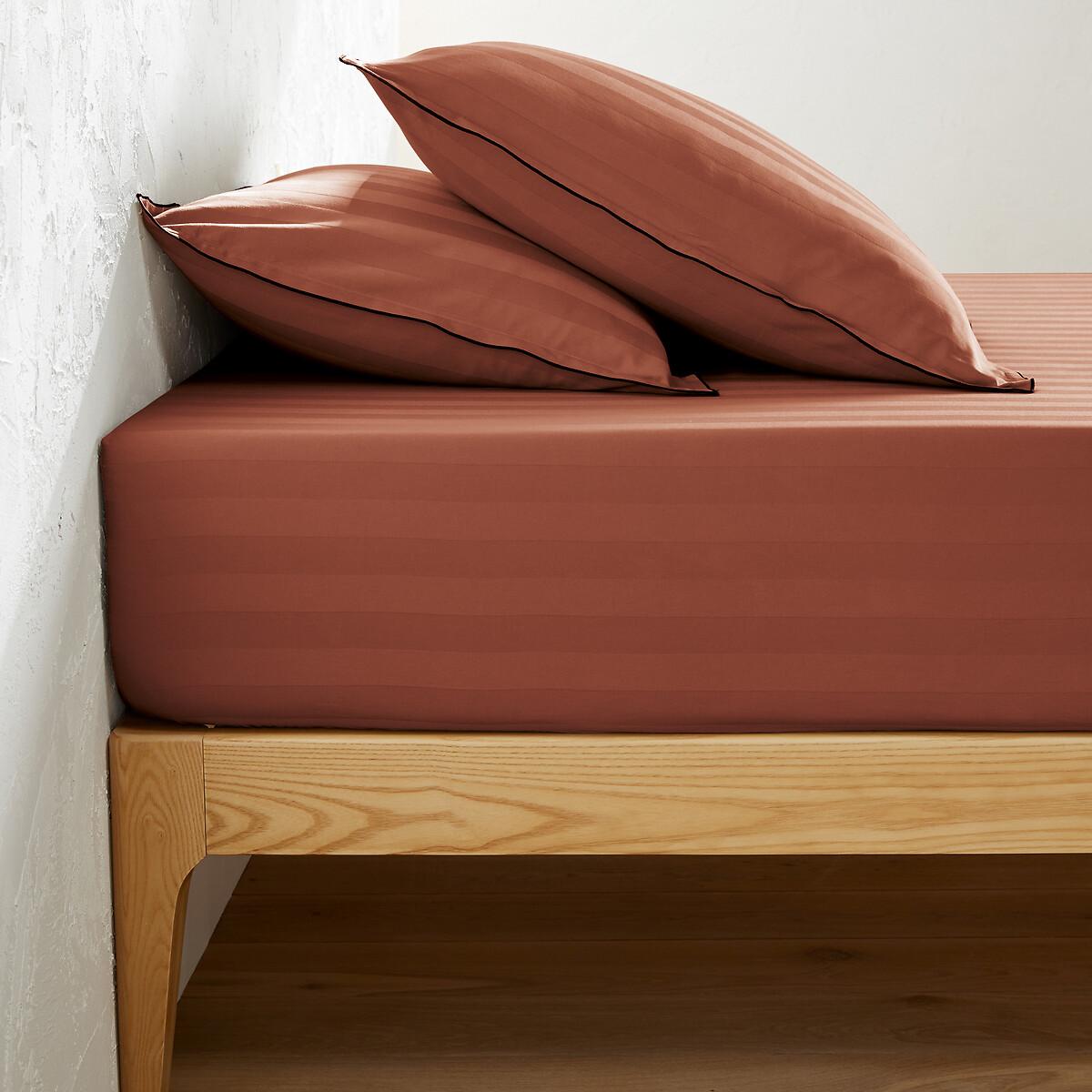 Victor Striped Washed Cotton Satin Fitted Sheet – image 1
