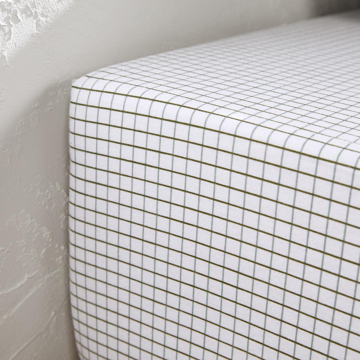 St Lary Checked 100% Cotton Flannel Fitted Sheet – image 2