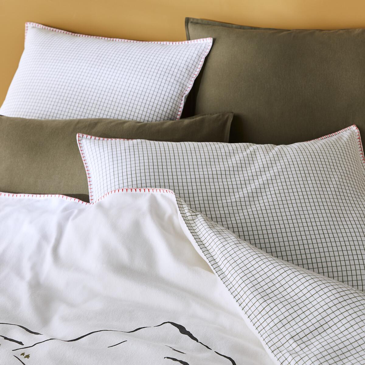 St Lary Checked 100% Cotton Flannel Fitted Sheet – image 3