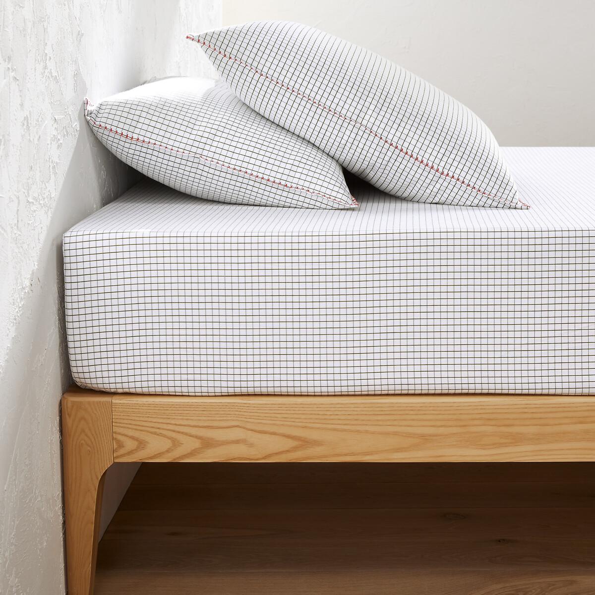 St Lary Checked 100% Cotton Flannel Fitted Sheet – image 1