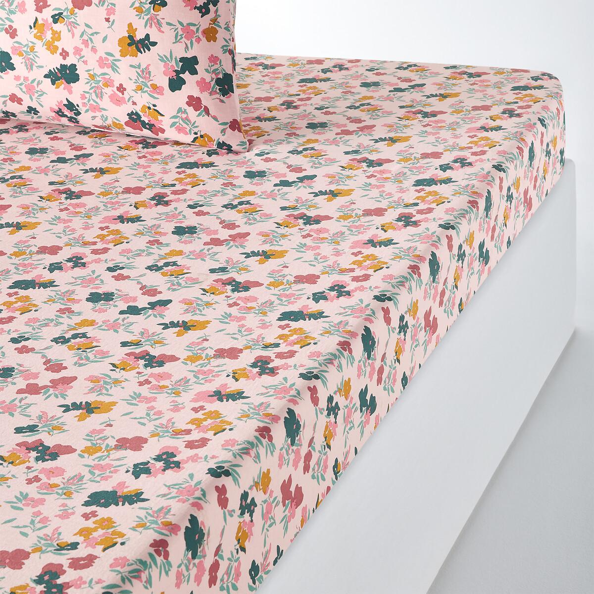Callas Floral 100% Washed Cotton Fitted Sheet – image 1