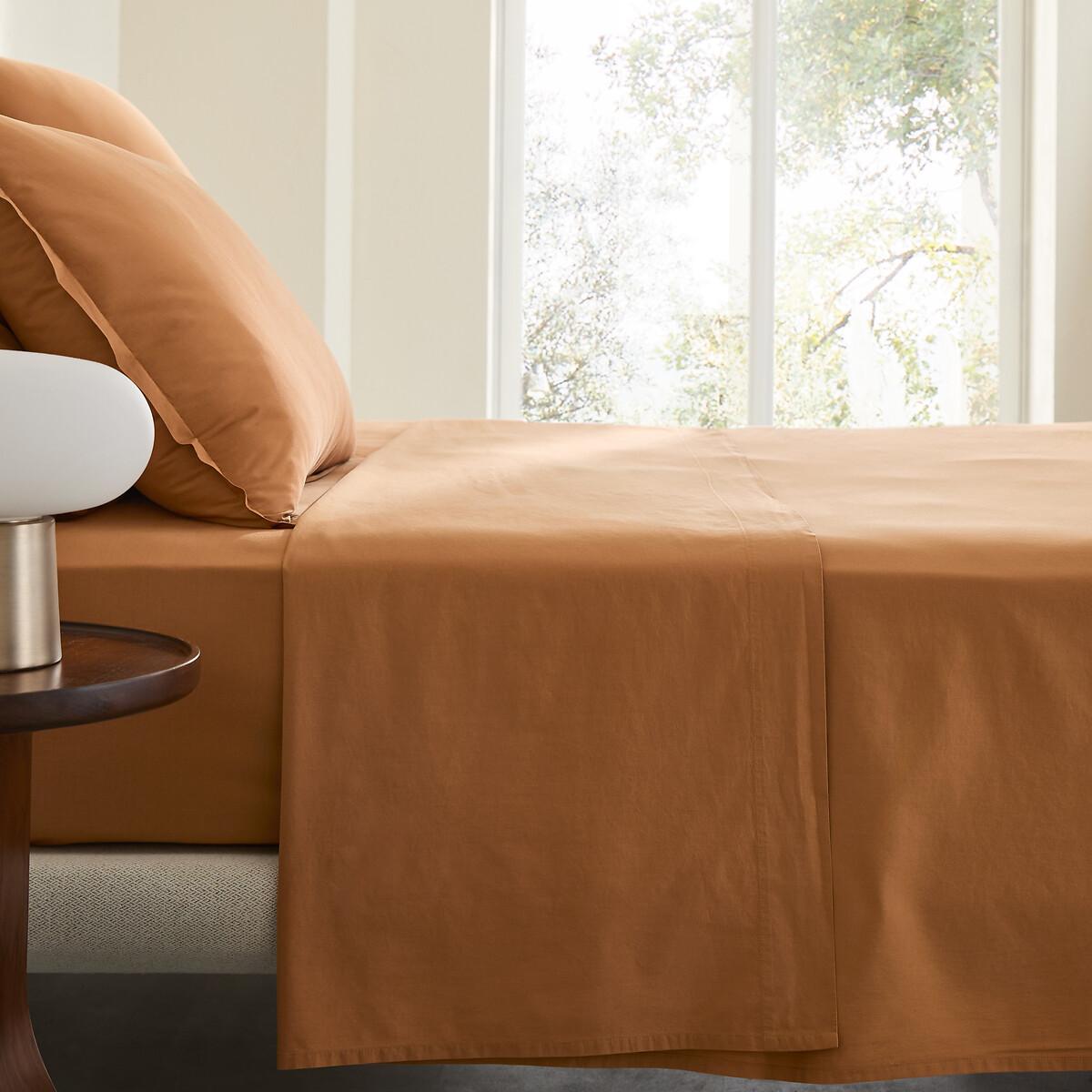 Sabbal Washed Cotton Percale Flat Sheet – image 1
