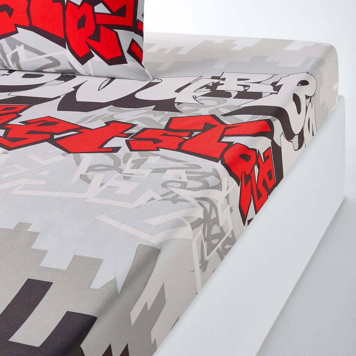 Urban Graphic Graffiti 100% Cotton Fitted Sheet – image 2