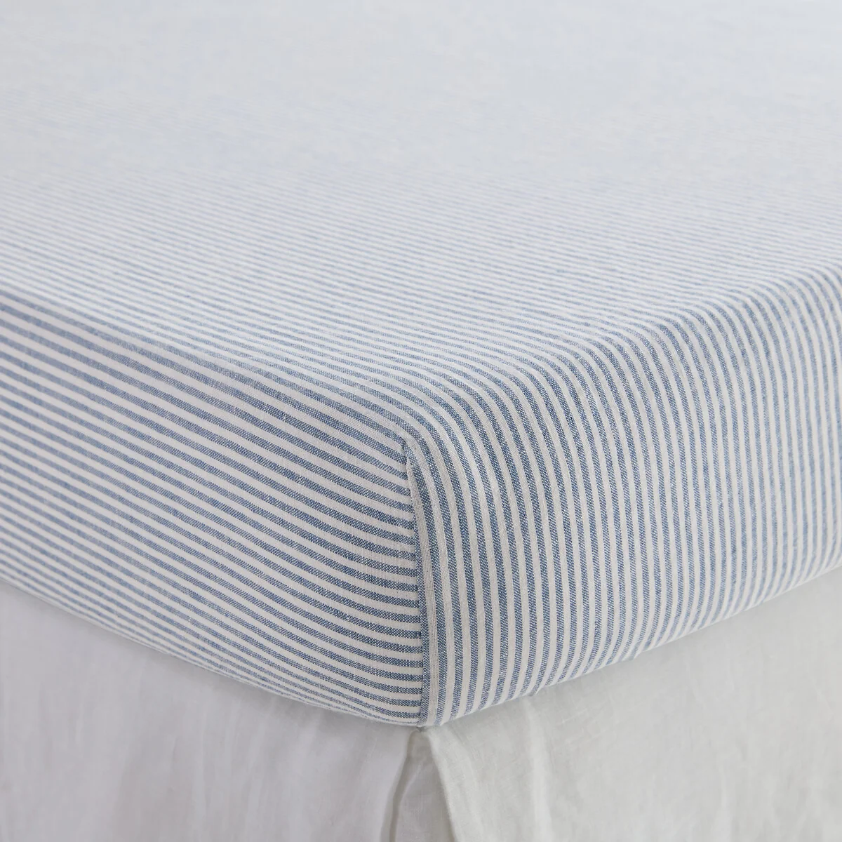 Limona Striped Washed Linen Fitted Sheet with 30cm Flap – image 2