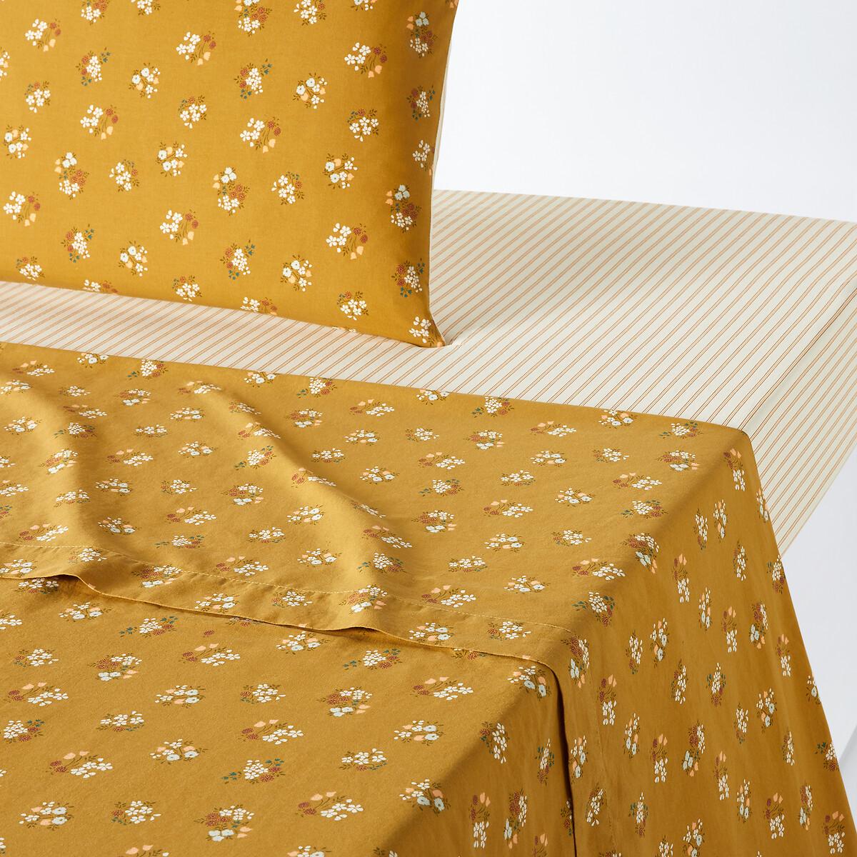 Francine Floral 100% Washed Cotton Flat Sheet – image 1