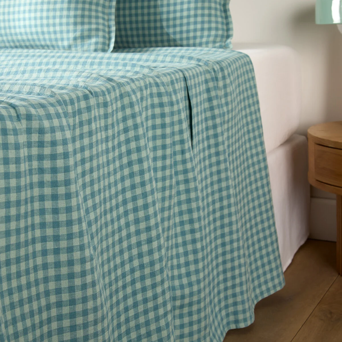 Acélie Blue Flat Sheet in Washed Linen – image 1