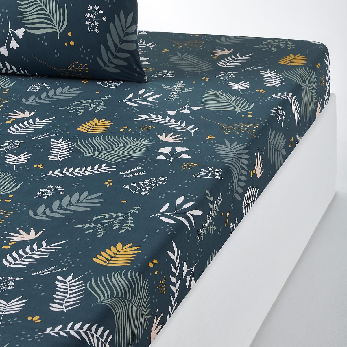 Suzanne Floral Cotton Percale 200 Thread Count Fitted Sheet