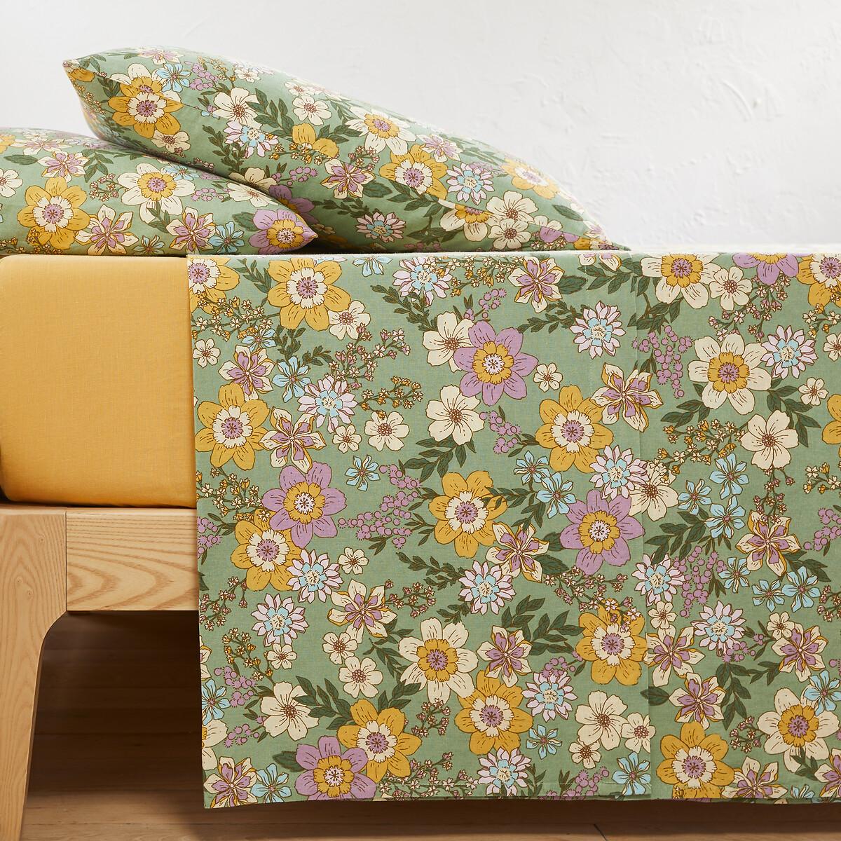 Signatures Rosemary Green Cotton & Washed Linen Flat Sheet – image 1