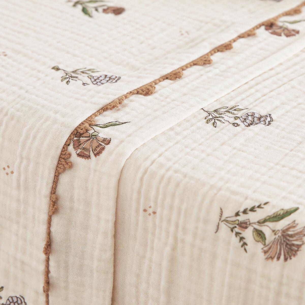 Emeline Floral 100% Cotton Muslin Flat Sheet – image 2
