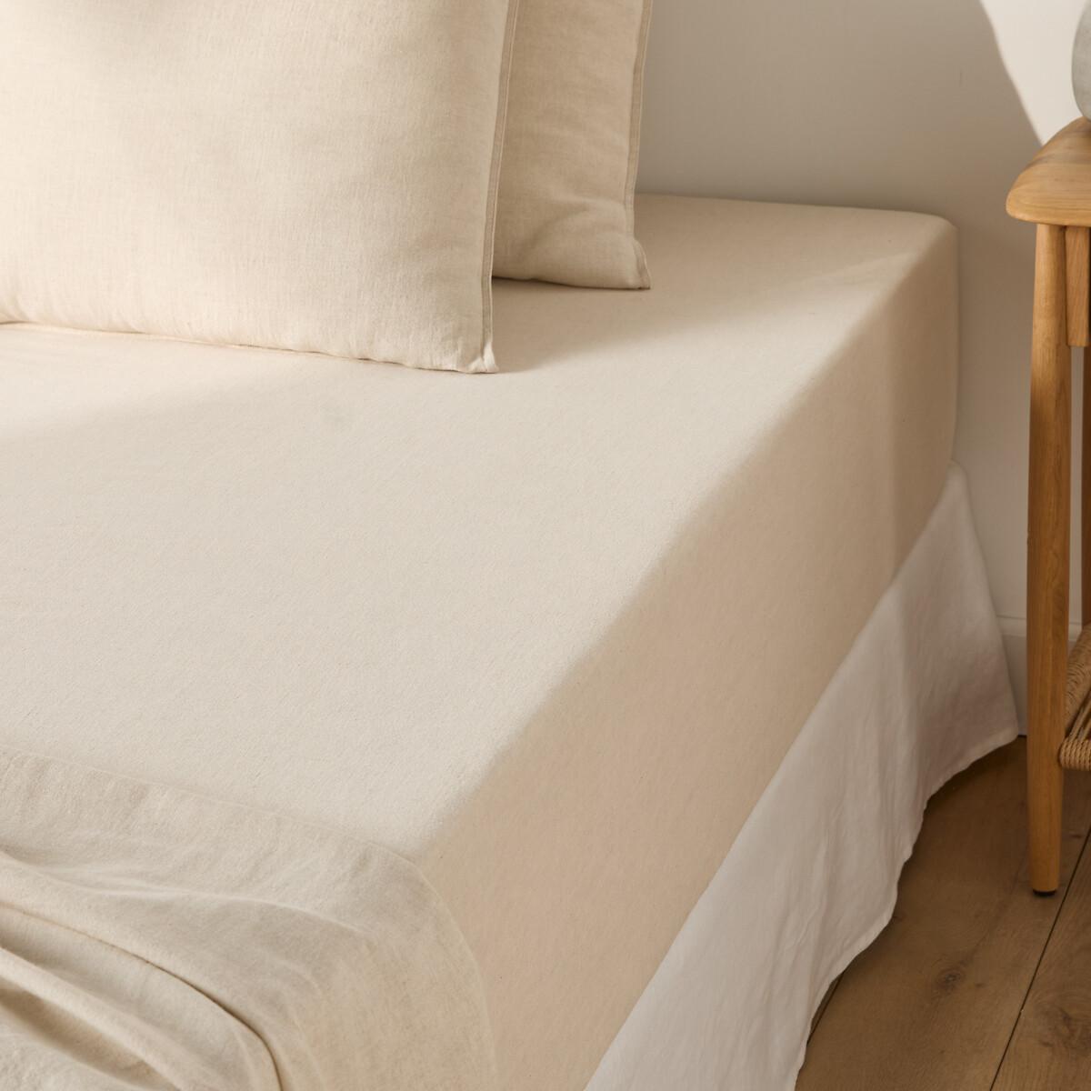 Marnie Fitted Sheet in Washed Cotton/Linen, 30cm Flap – image 2