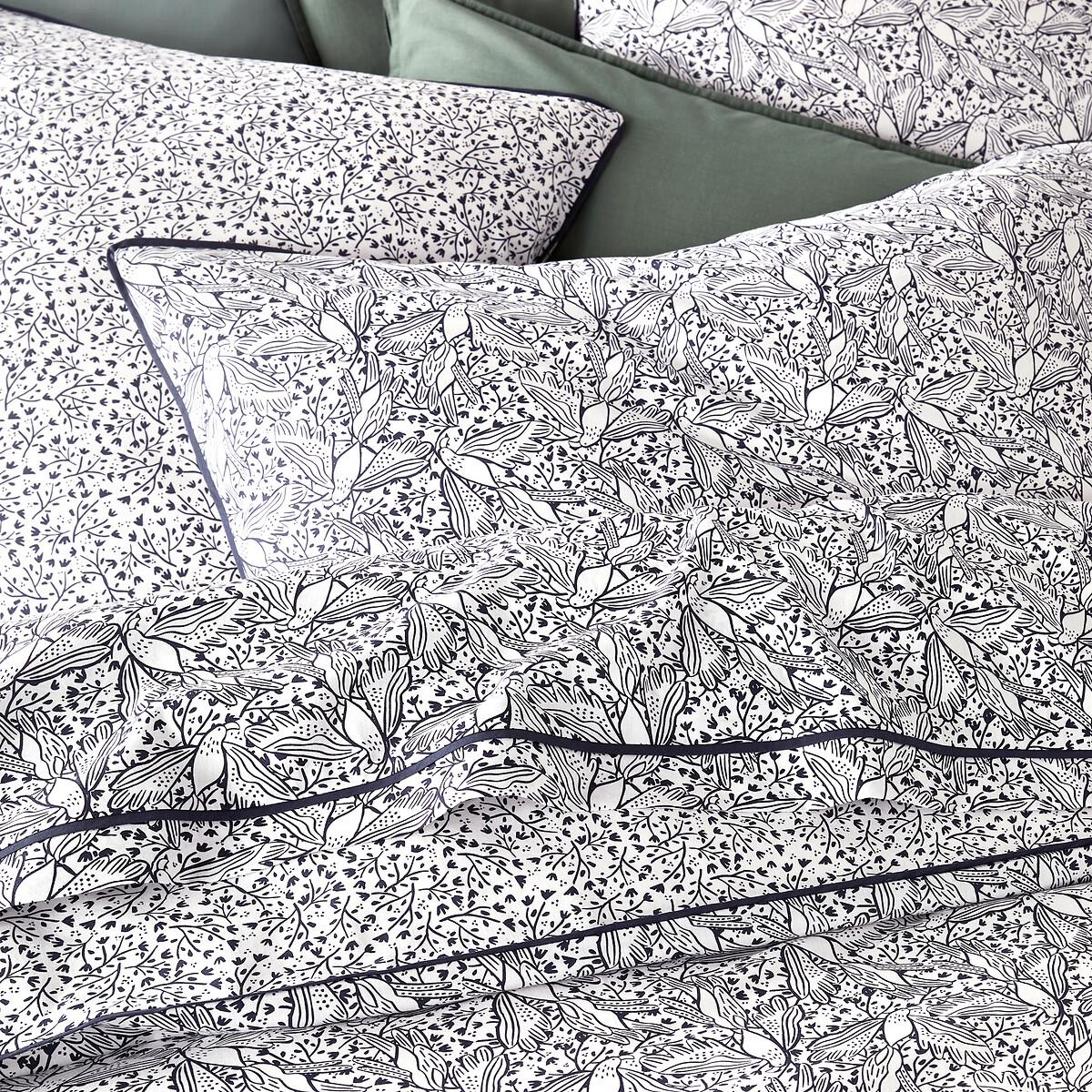 Leafbird Floral 100% Washed Cotton Flat Sheet – image 4