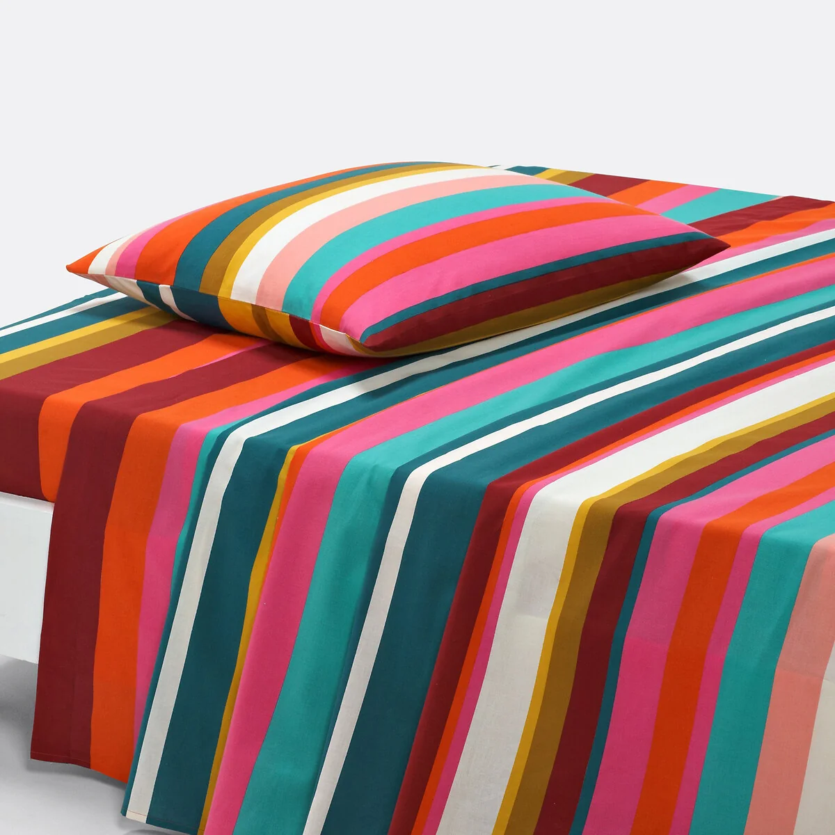 Paraisio Striped Cotton Flat Sheet – image 1