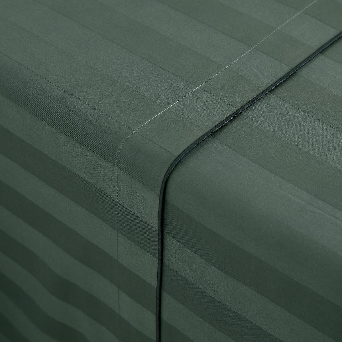 Victor Striped 100% Washed Cotton Satin 300 Thread Count Flat Sheet – image 2