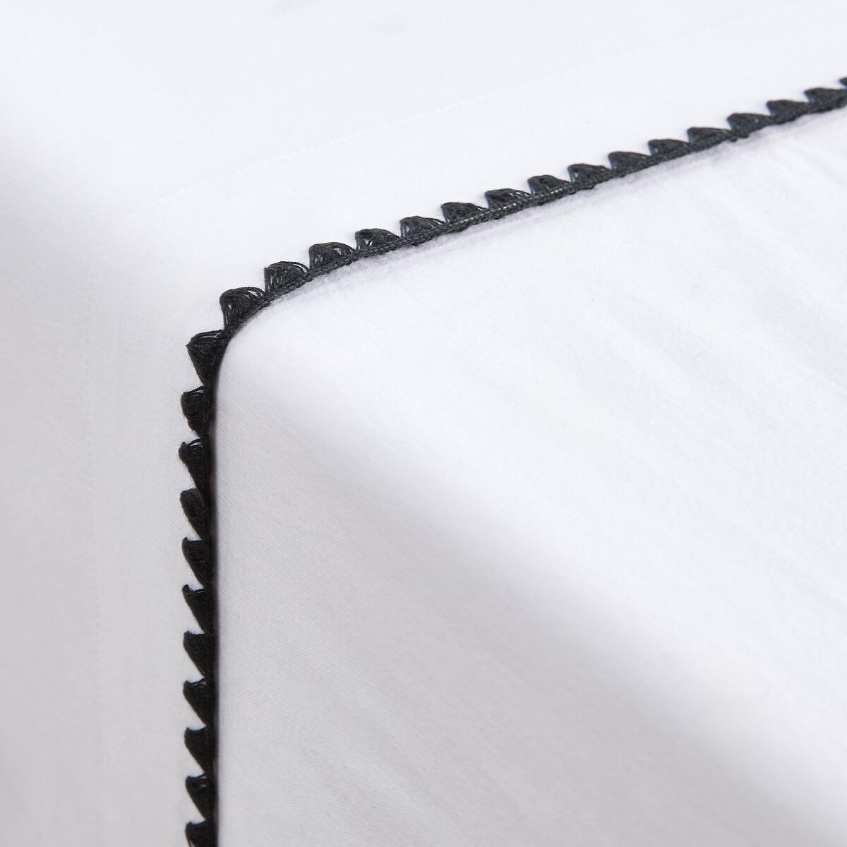 Signatures Merida Embroidered 100% Washed Cotton Flat Sheet – image 2
