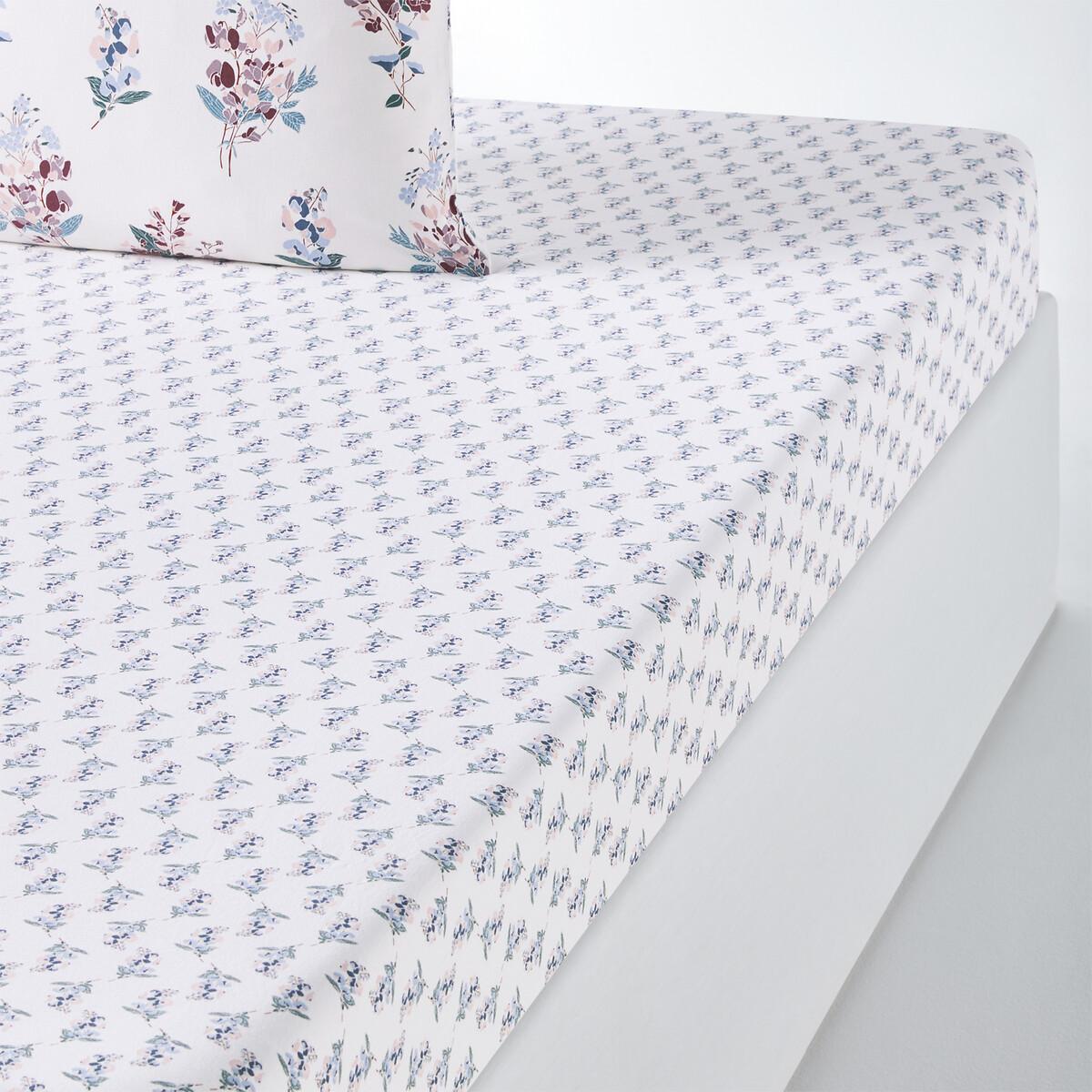 Jeanne Floral 100% Washed Cotton Fitted Sheet – image 1