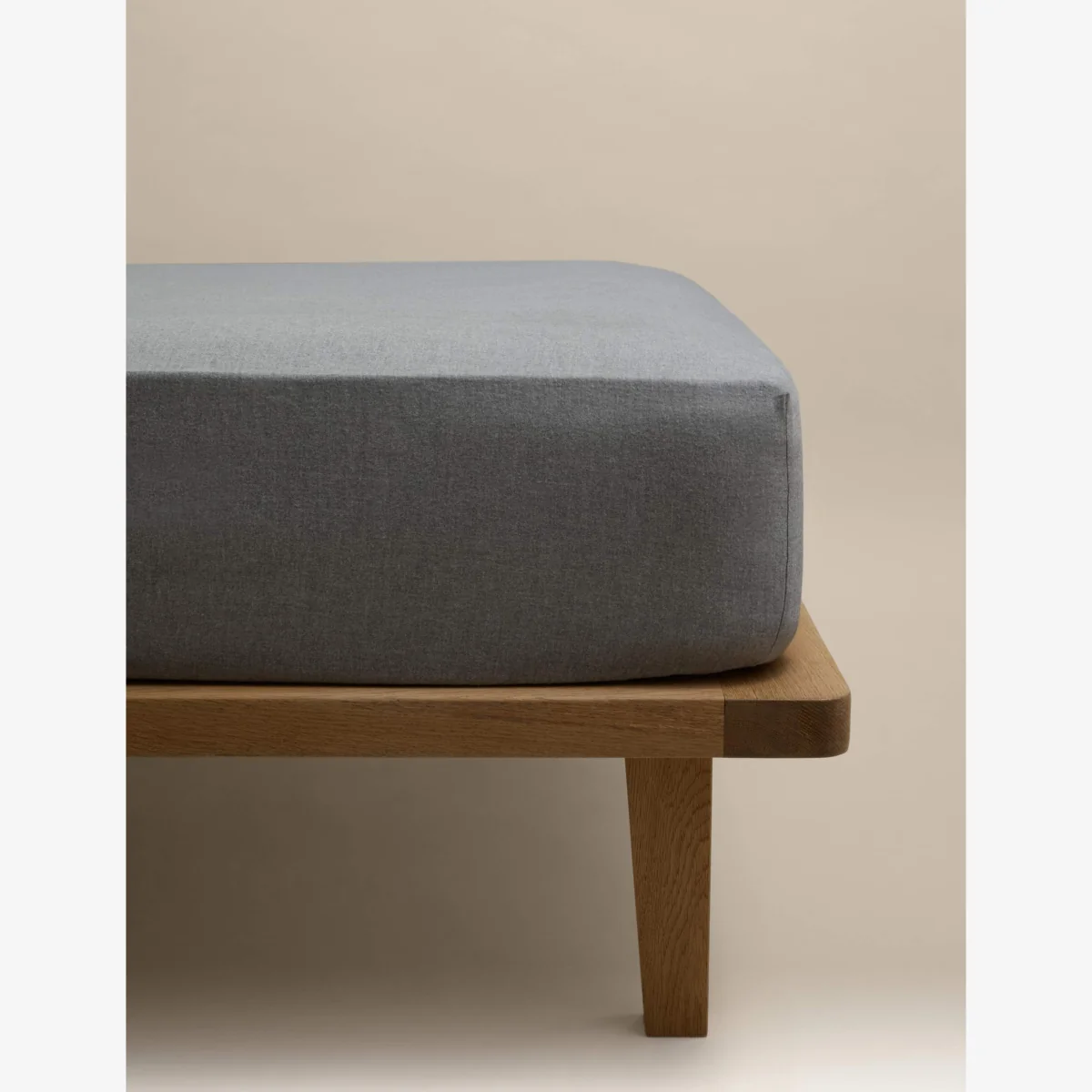 M&S Pure Cotton Brushed Marl Fitted Sheet Grey Marl – image 1