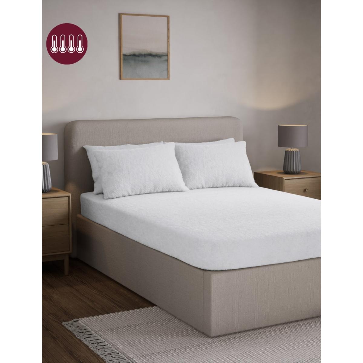 M&S Collection Teddy Fleece Fitted Sheet - 5FT - Dark Almond, Camel,Cream,Blush,Neutral,Dark Almond,Grey,White,Blue,Charcoal – image 2