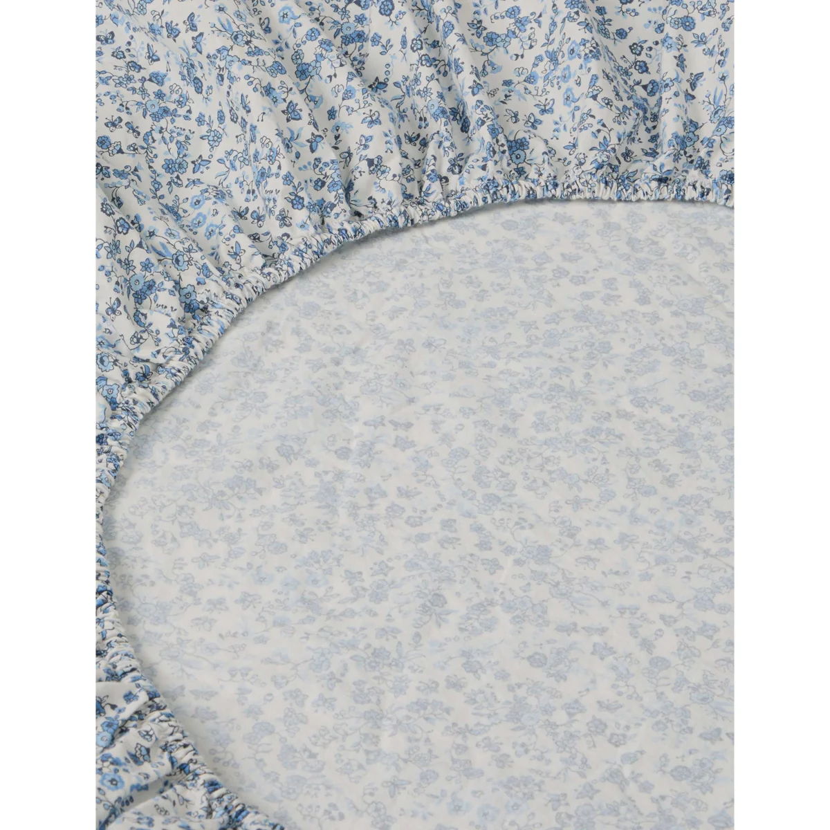 Piglet In Bed Washed Cotton Mini Meadow Fitted Sheet Blue Mix – image 3