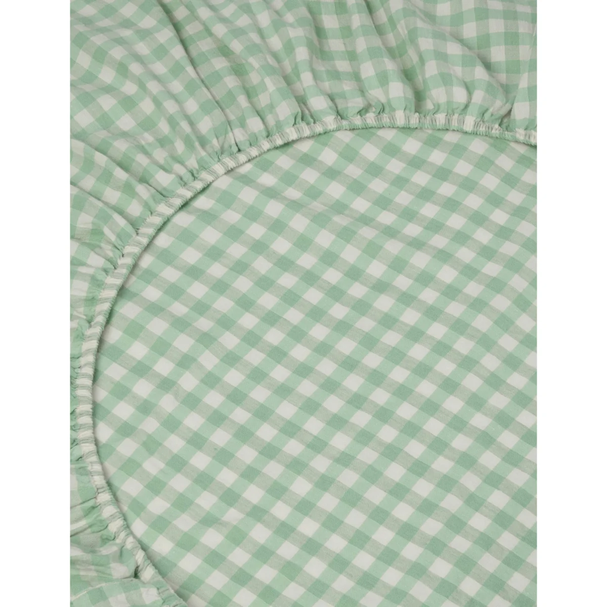 Piglet In Bed Linen Rich Gingham Fitted Sheet Light Blue Mix – image 4