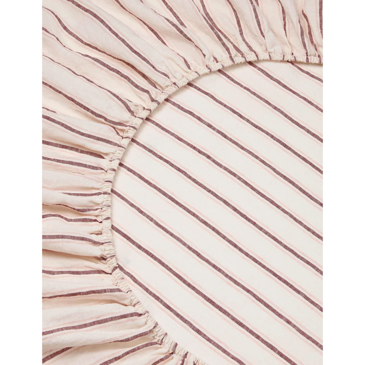 Piglet In Bed Pure Linen Walderton Stripe Fitted Sheet Natural – image 3