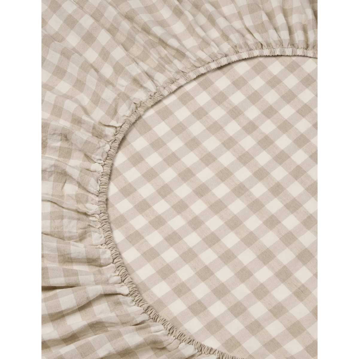 Piglet In Bed Linen Rich Gingham Fitted Sheet Red Mix – image 4