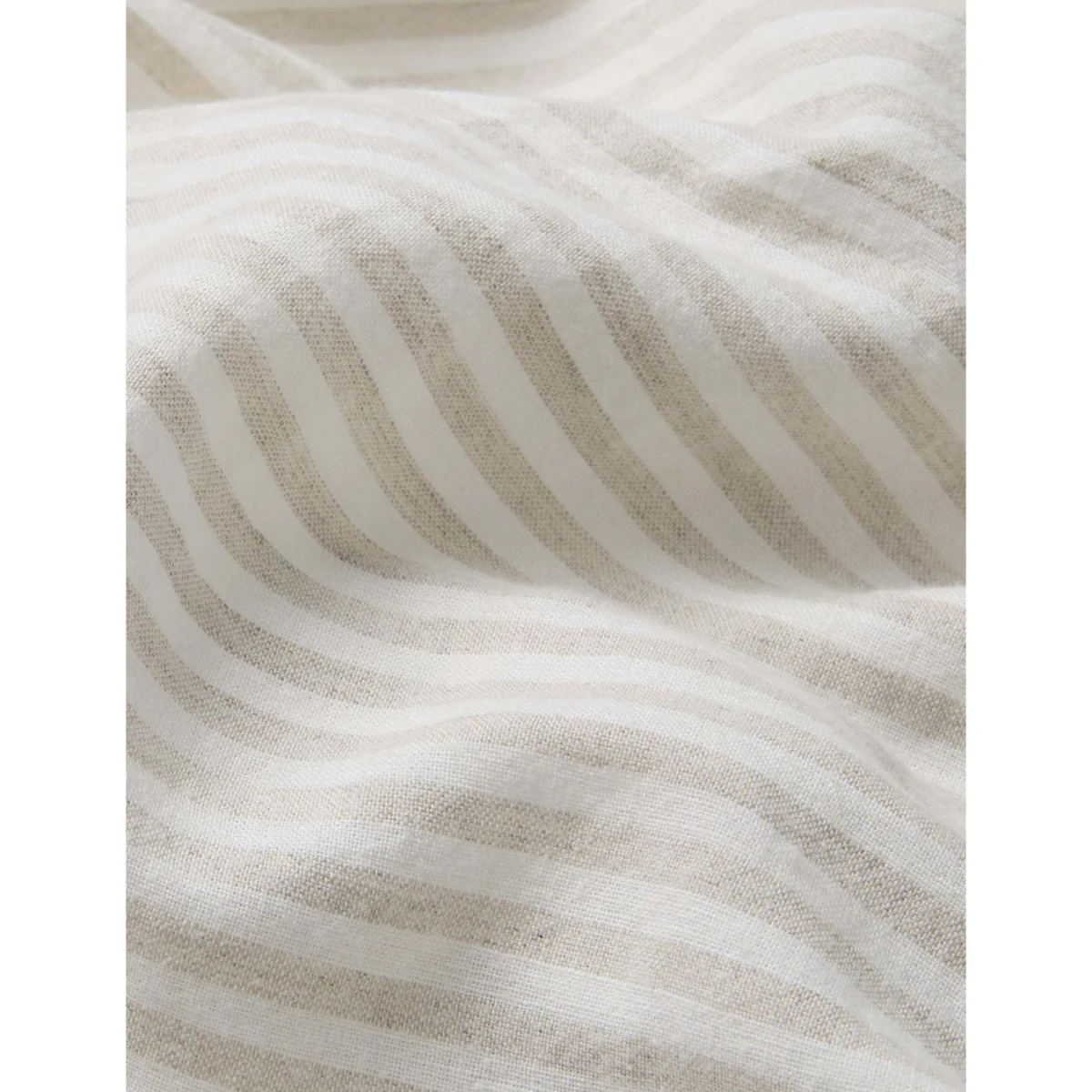 Piglet In Bed Pure Linen Striped Flat Sheet Oatmeal Mix – image 2