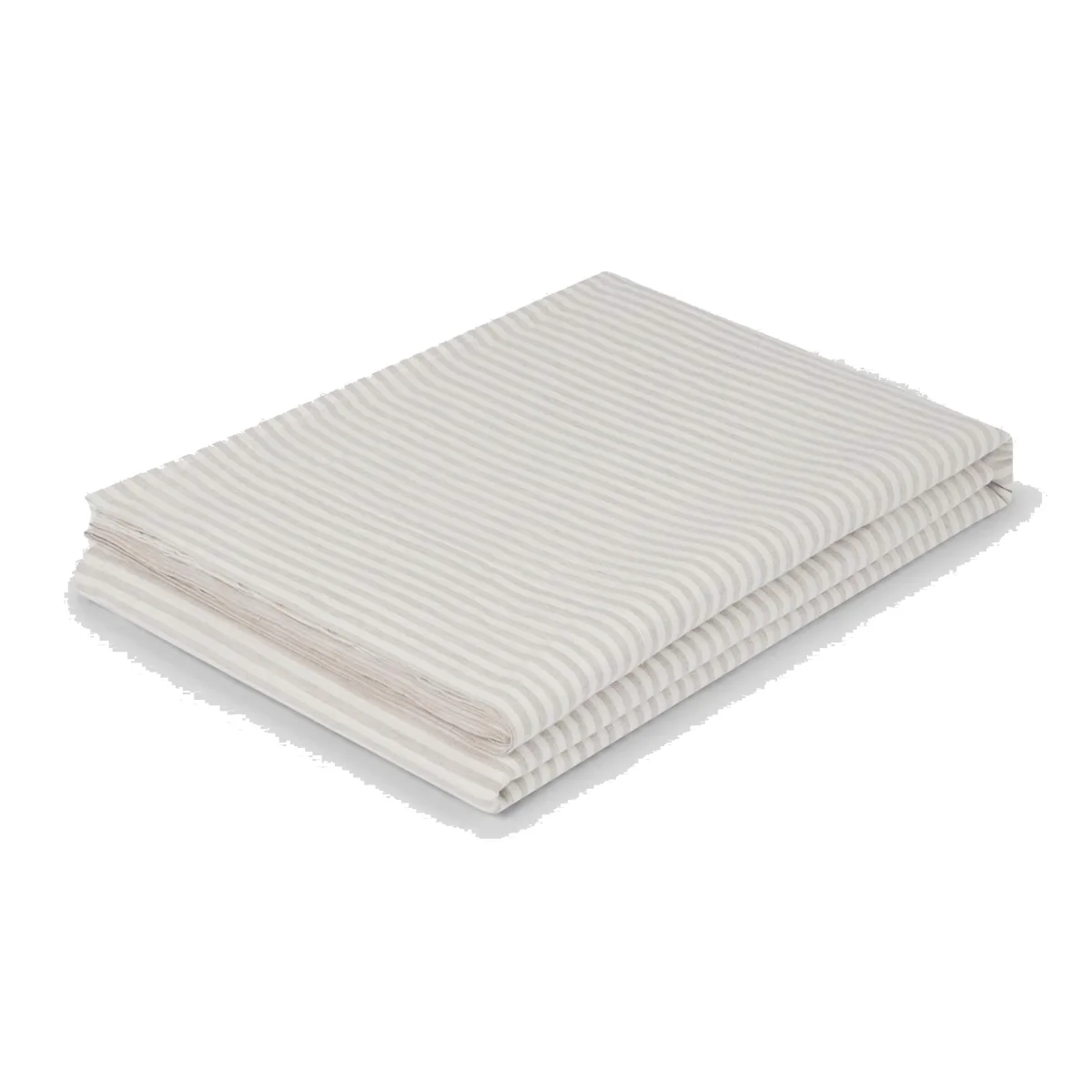 Piglet In Bed Pure Linen Striped Flat Sheet Oatmeal Mix – image 1