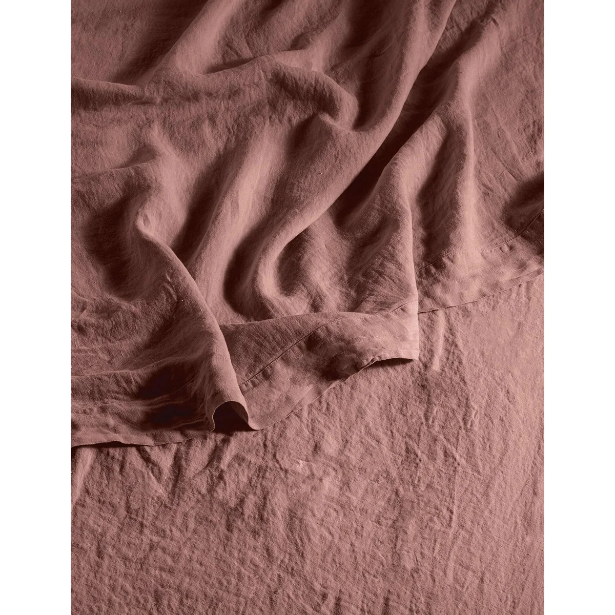 Bedfolk Pure Linen Washed Flat Sheet Soft Pink – image 2