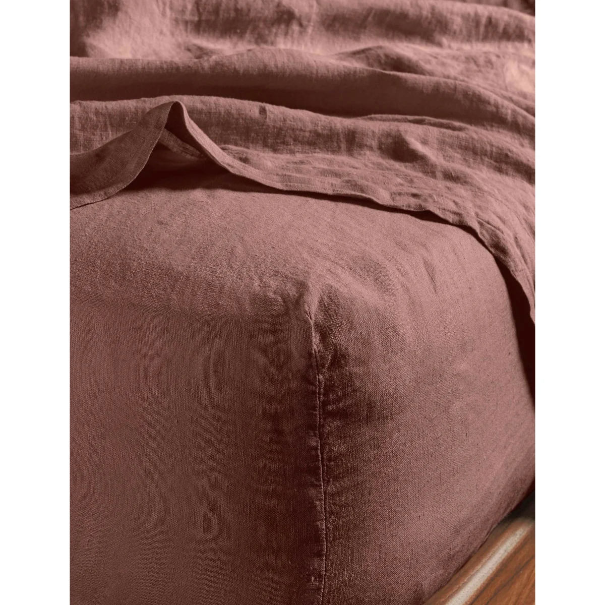 Bedfolk Pure Linen Washed Flat Sheet Soft Pink – image 3