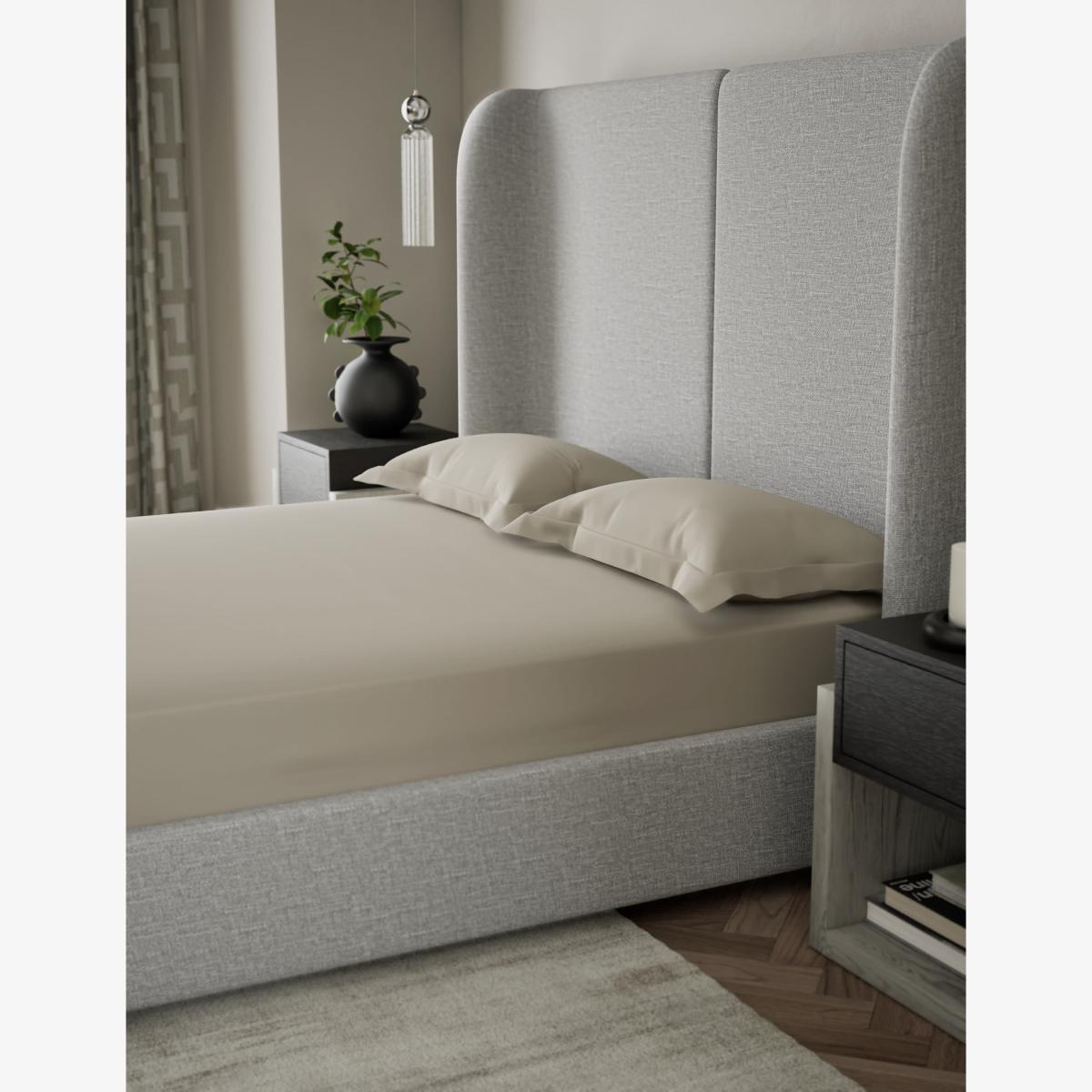 M&S X Kelly Hoppen 500 Thread Count Extra Deep Fitted Sheet - 6FT - Black, Grey,Cream,Taupe,Black – image 1