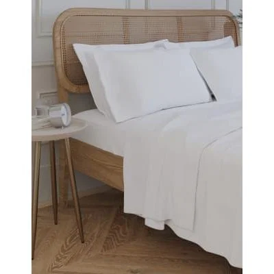 M&S Egyptian Cotton 230 Thread Count Flat Sheet - 6FT - Mink, Mink,Ice White,Cream,Silver Grey,Midnight Navy,Dusted Pink – image 2