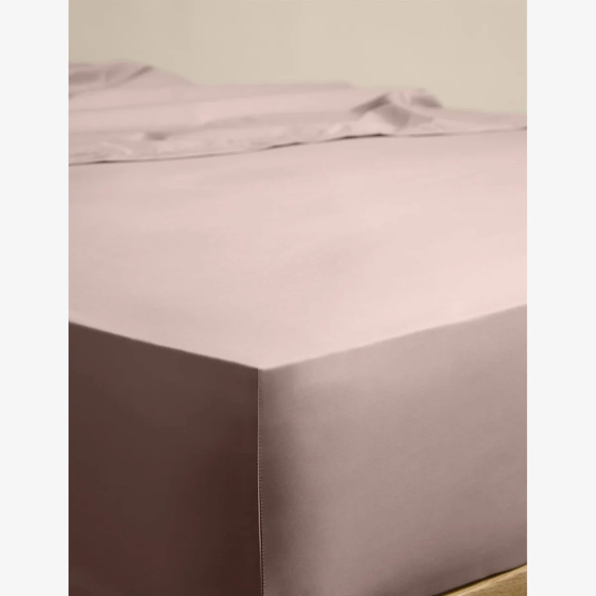 M&S Egyptian Cotton 230 Thread Count Crisp Fitted Sheet Blush Pink – image 1