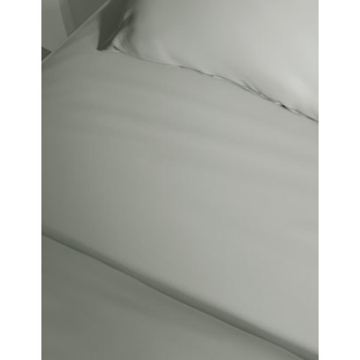 M&S  Pure Cotton 300 Thread Count Fitted Sheet - 5FT - Light Cream, Light Cream,Light Grey – image 3
