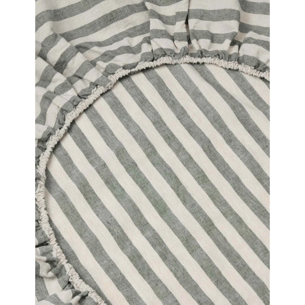 Piglet In Bed Linen Rich Pembroke Stripe Fitted Sheet Red Mix – image 2