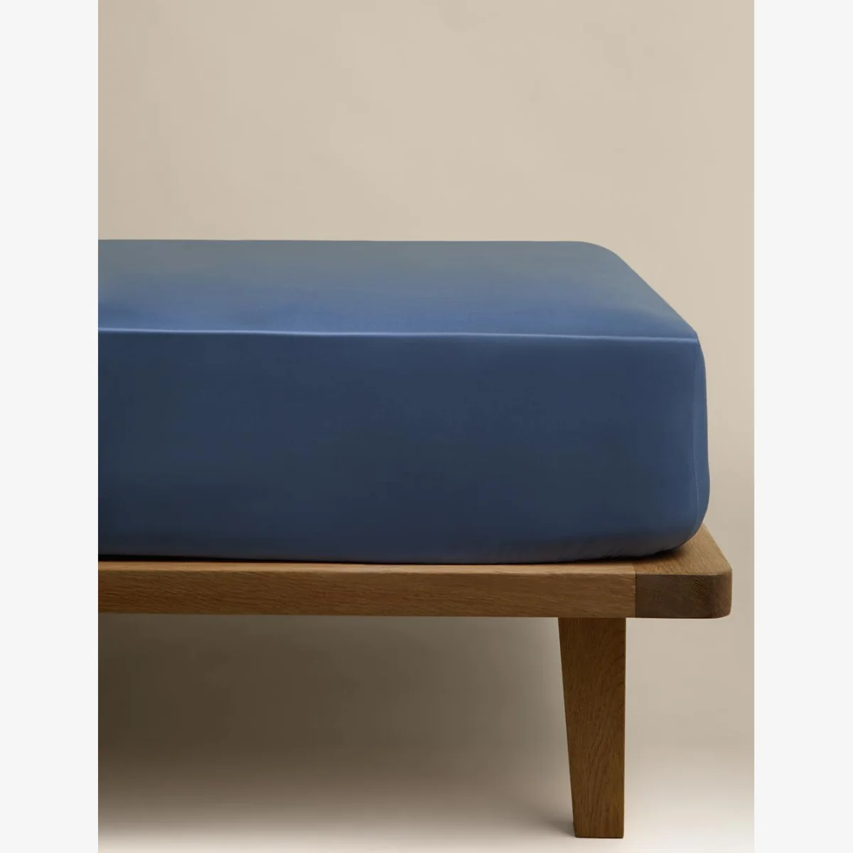 M&S Egyptian Cotton 230 Thread Count Silky Deep Fitted Sheet Slate Blue – image 1