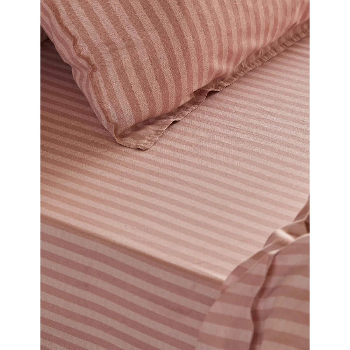 YARD Pure Cotton Marlow Striped Fitted Sheet Blue Mix – image 2