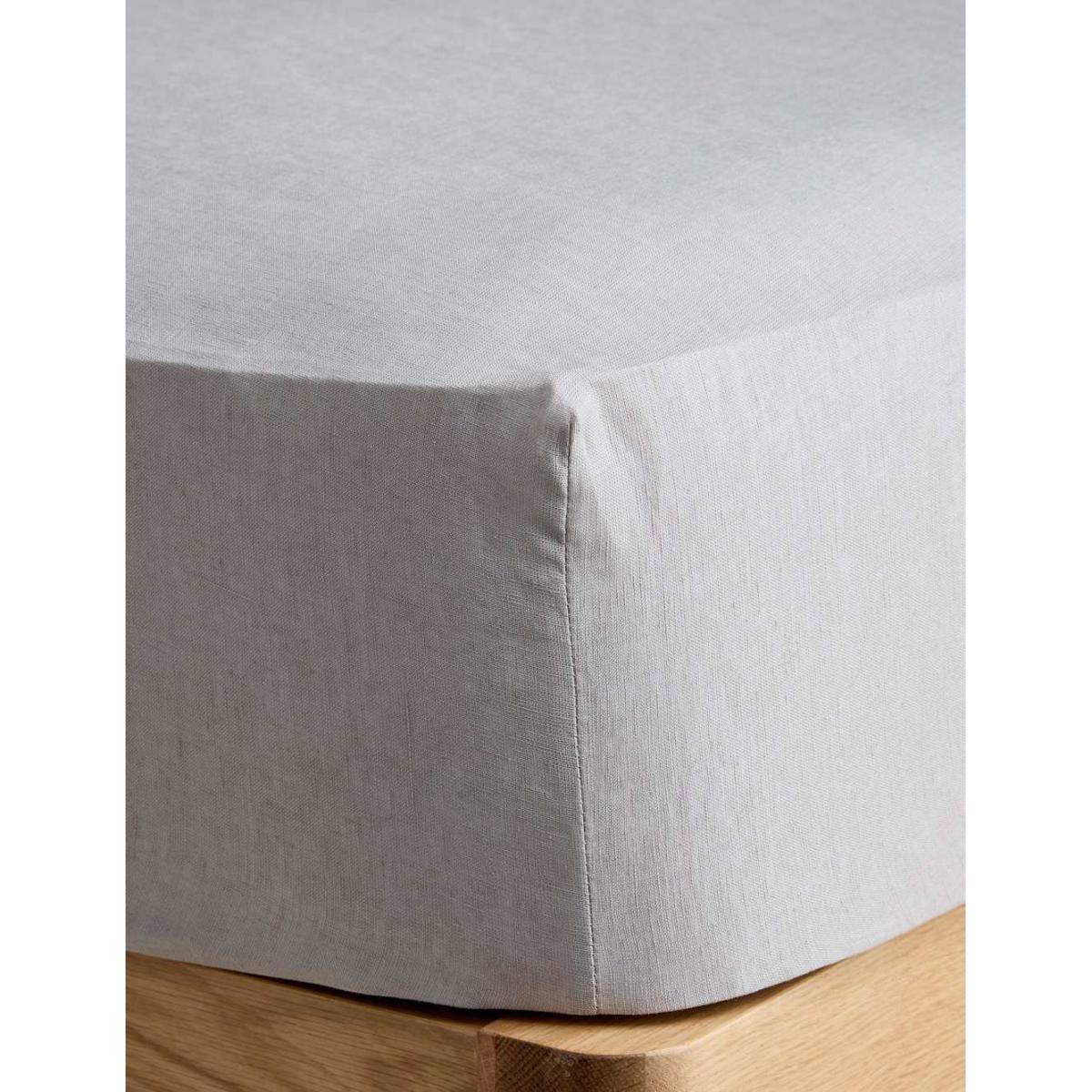 M&S Collection Pure Linen Extra Deep Fitted Sheet - 6FT - White, Chambray,Clay,Chestnut,Navy,Khaki,Silver Grey,White,Natural – image 3