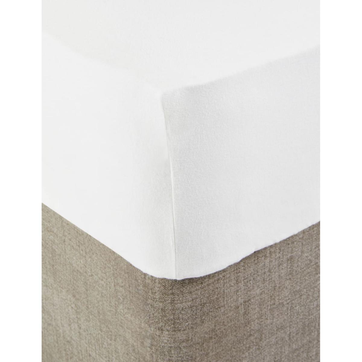 M&S Collection Pure Brushed Cotton Deep Fitted Sheet - 5FT - Soft White, Soft White – image 3