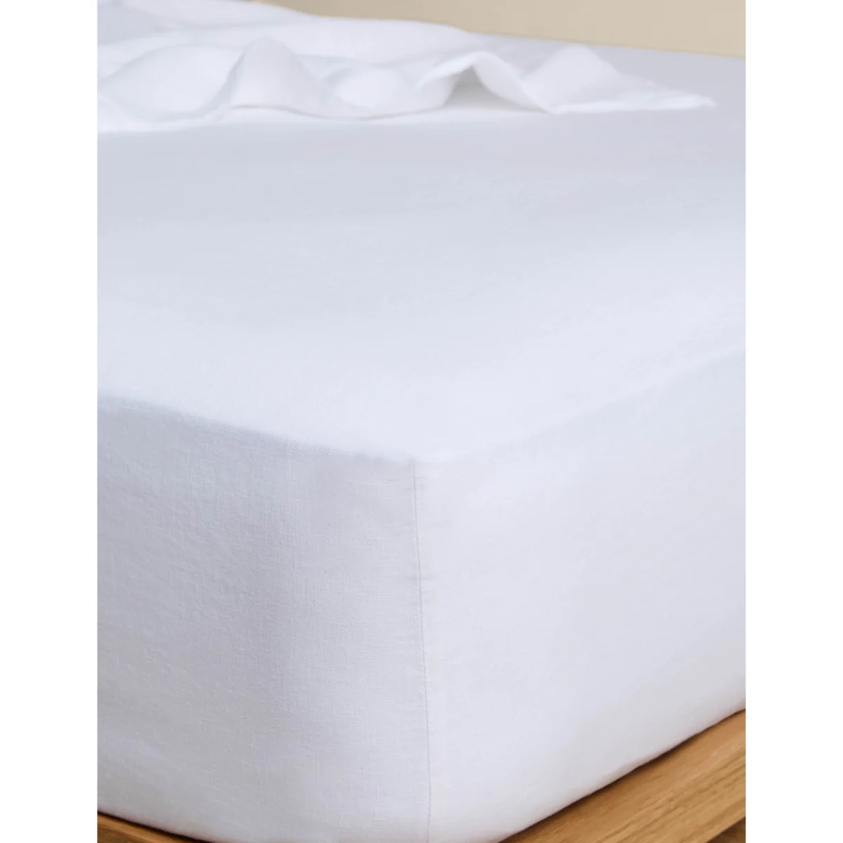 M&S Pure Linen Deep Fitted Sheet Seafoam – image 2