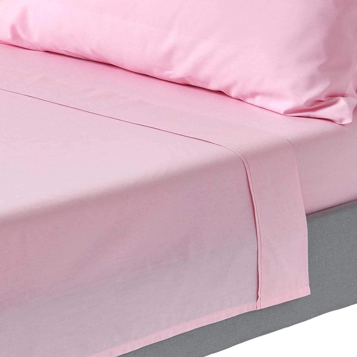 200 Thread Count Egyptian Cotton Flat Sheet - Pink / King