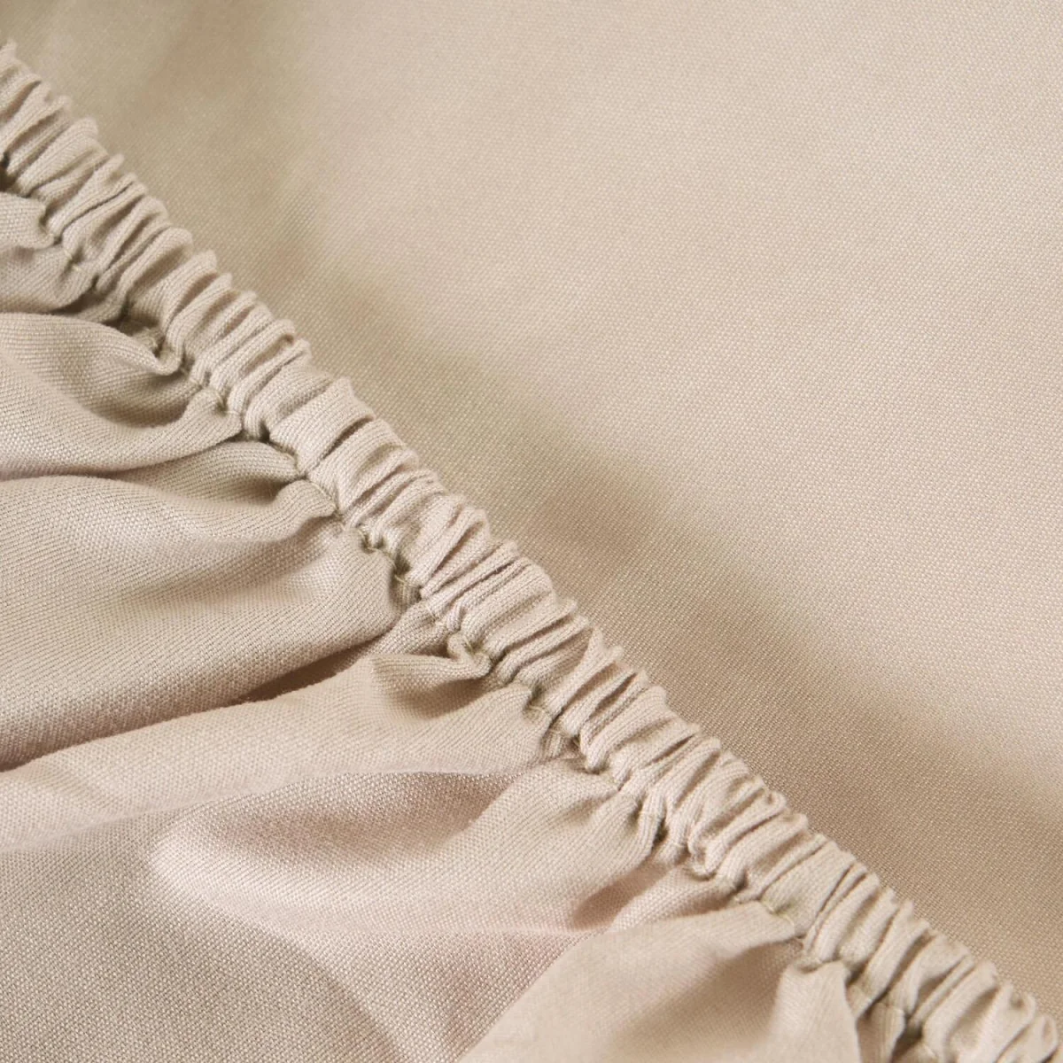 OHS Plain Cotton Deep Fitted Sheet - Stone / Double – image 2