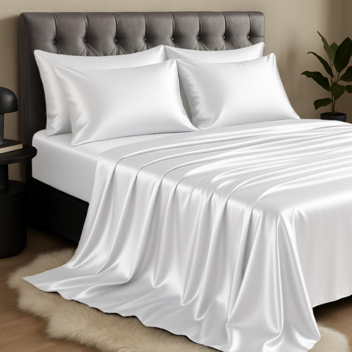 Silk Luxury Flat Sheet - White / Superking