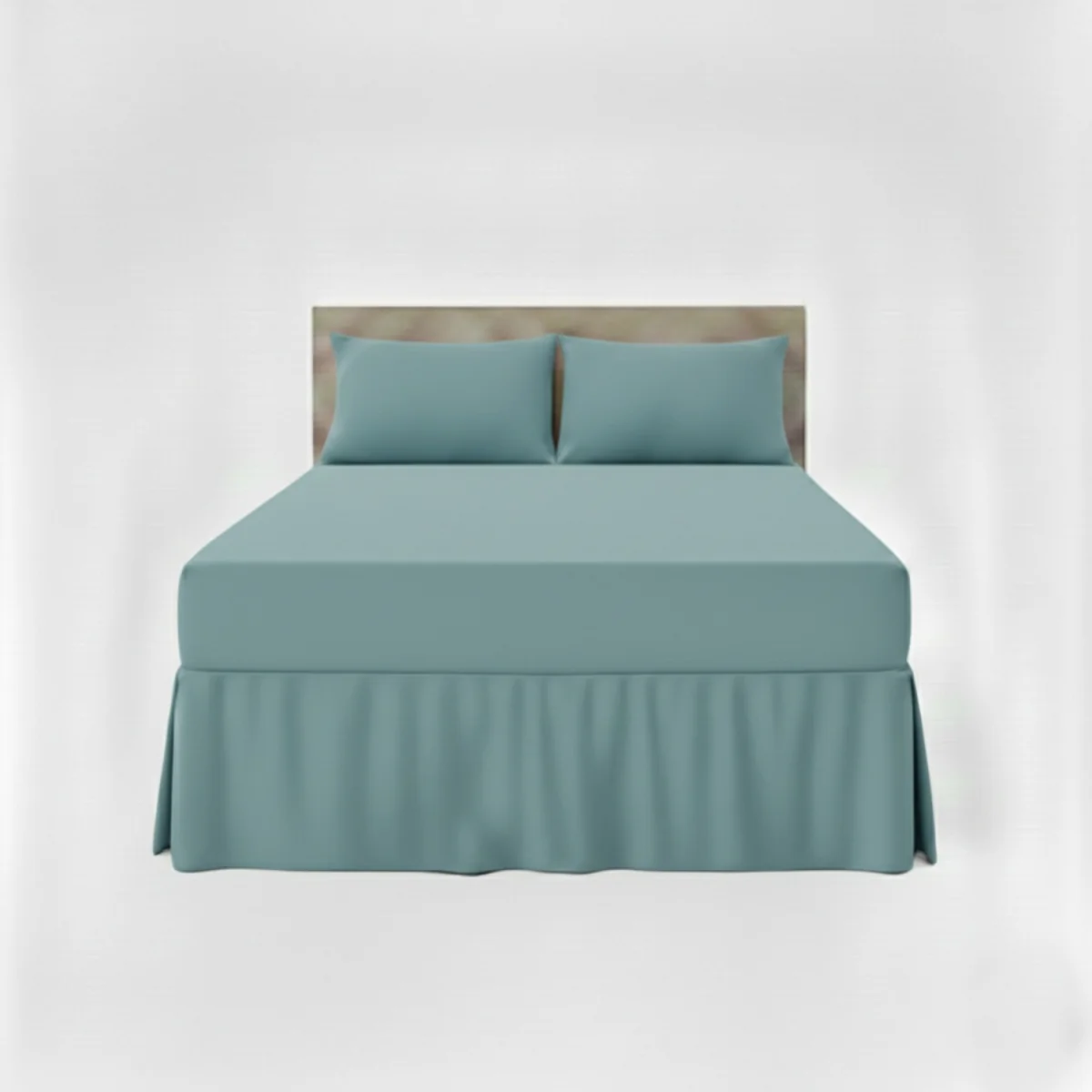 Fitted Valance Bed Sheet Polycotton Mattress Cover And Frill Easy Care - Duckegg / Superking – image 2