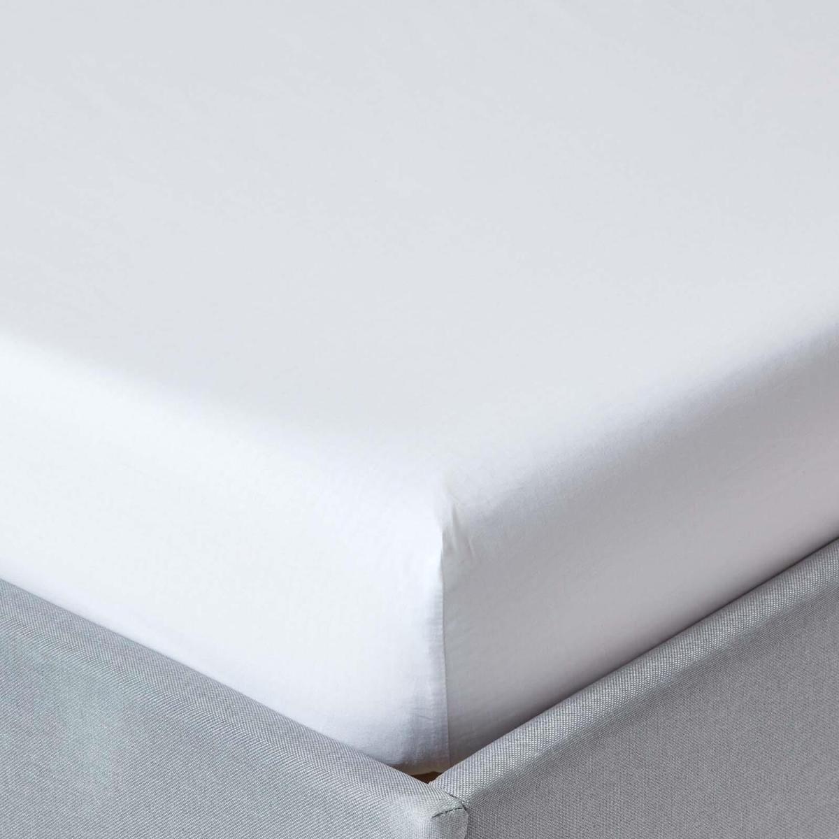 200 Thread Count Egyptian Cotton Extra Deep Fitted Sheet - White / Superking