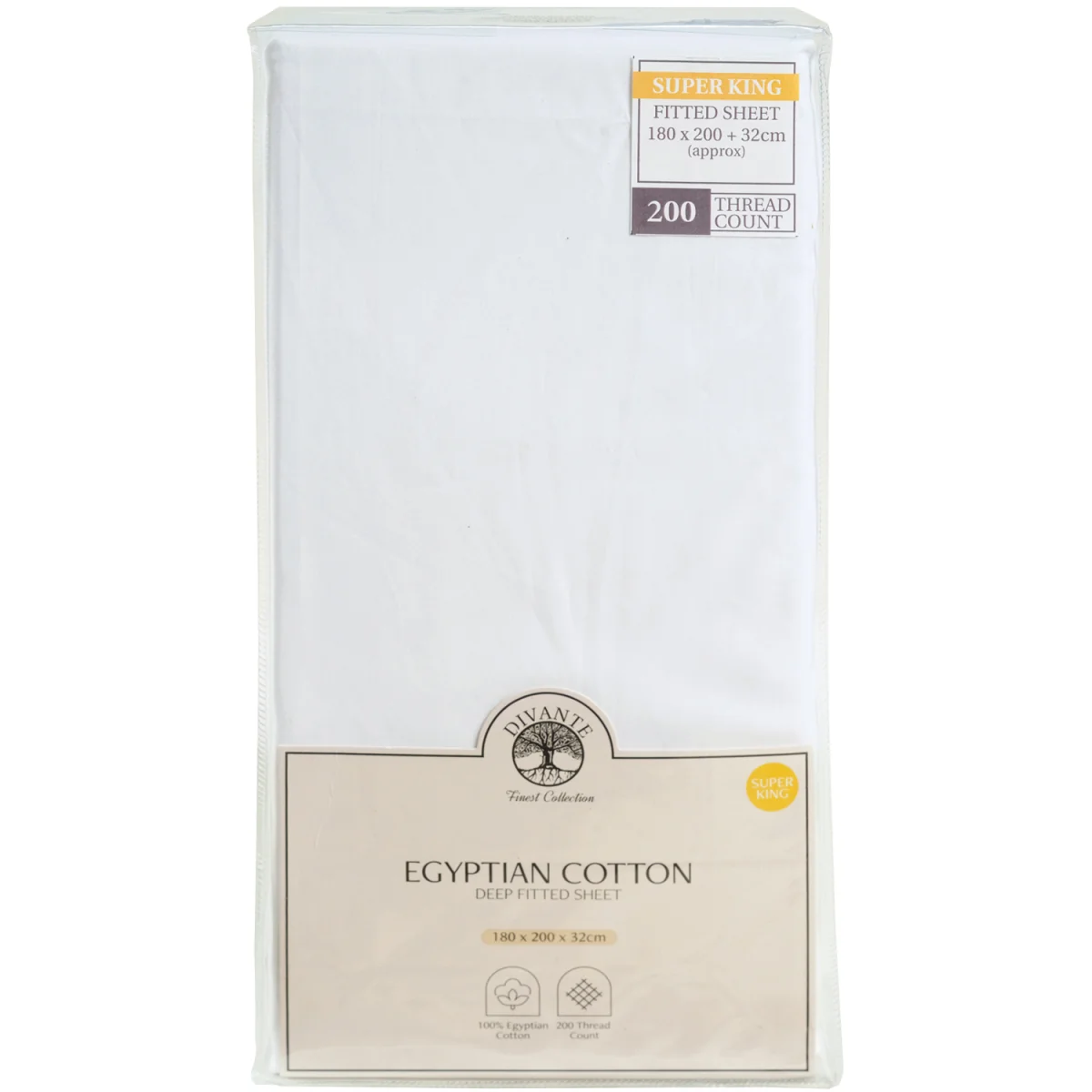 Egyptian Cotton Deep Fitted Bed Sheet - White / Superking – image 2
